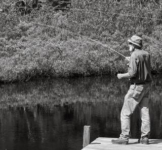 John Gierach casting on Frenchman's Pond