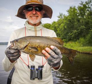 Winston Ostrow with a Lower Wisconsin smallmouth bass