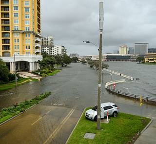 Storm surge near Tampa General Hospital in Florida