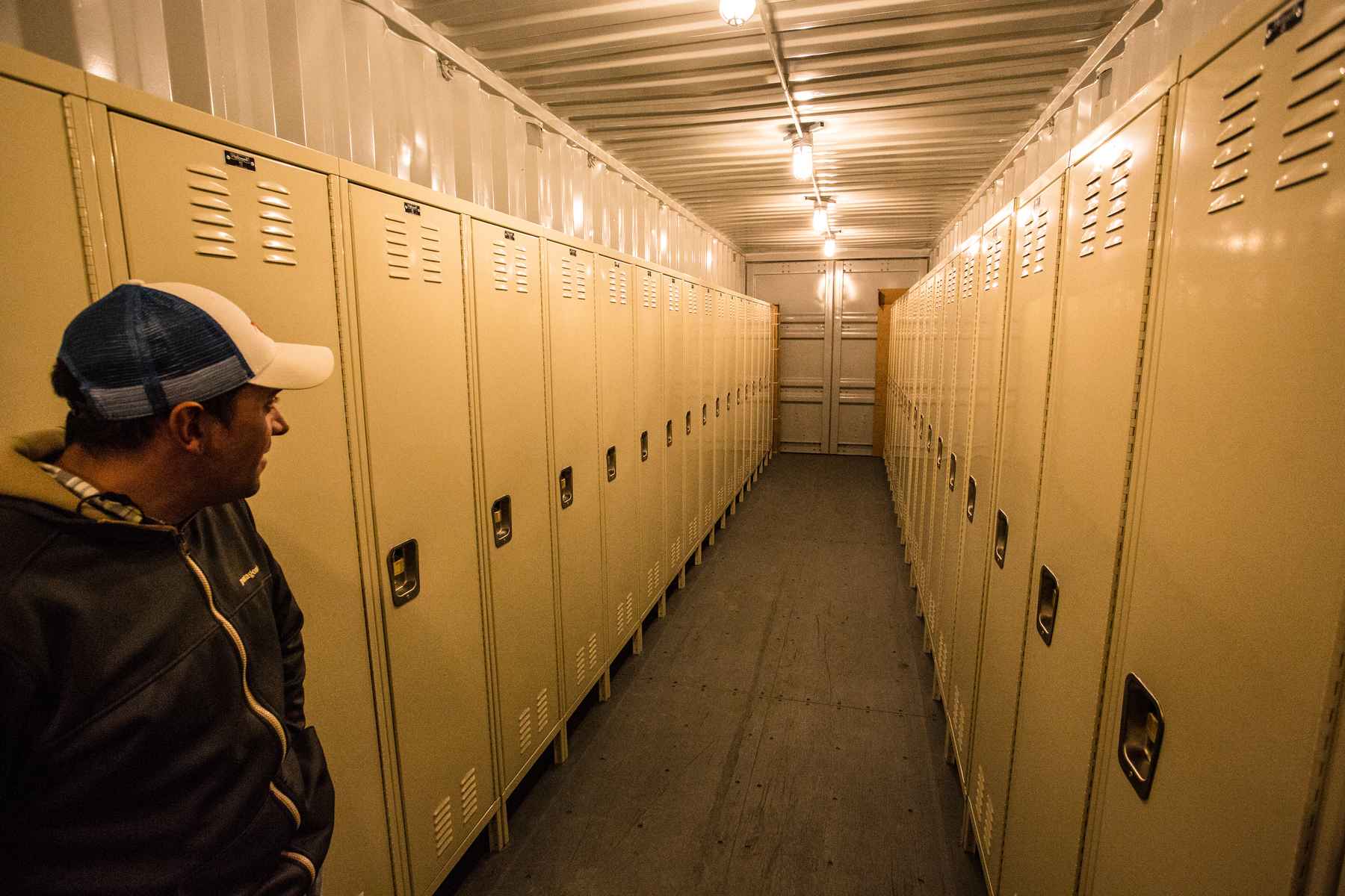 The wader/locker room (photo: Chad Shmukler). Tailwater Lodge