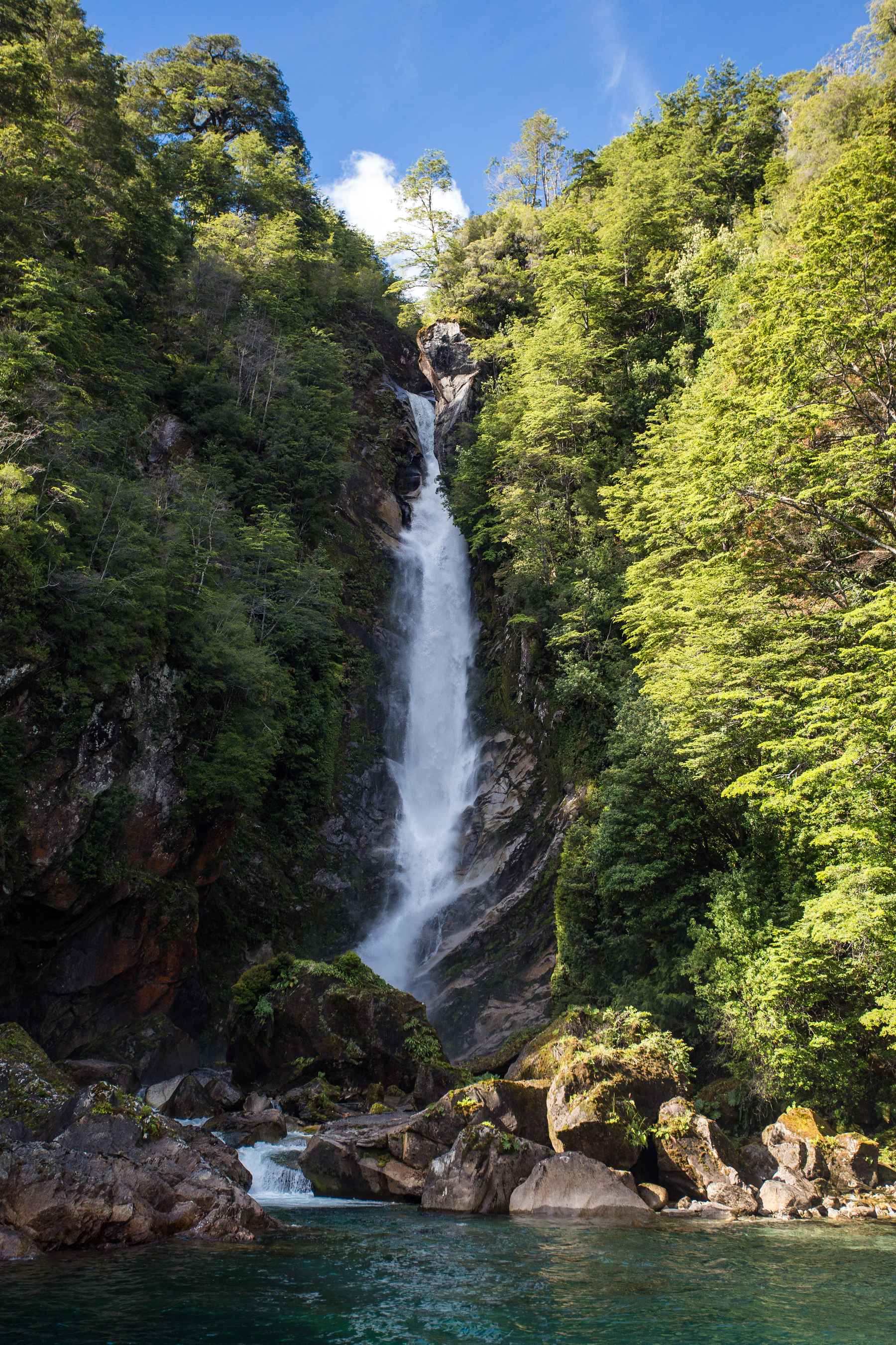 Photo: Chad Shmukler waterfall - Lago Yelcho, Patagonia, Chile