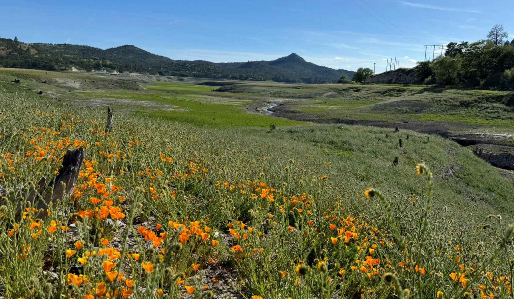 Before and after photos of former Copco Reservoir at Beaver Creek (photos: RES). Before and after photos of former Copco Reservoir at Beaver Creek