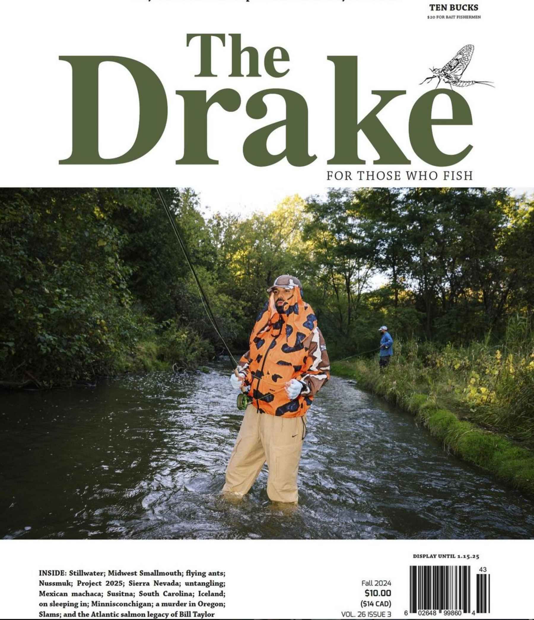 Drake on the cover of the coming fall issue of venerated and long-running fly fishing magazine The Drake (credit: The Drake). drake on the cover of fly fishing magazine