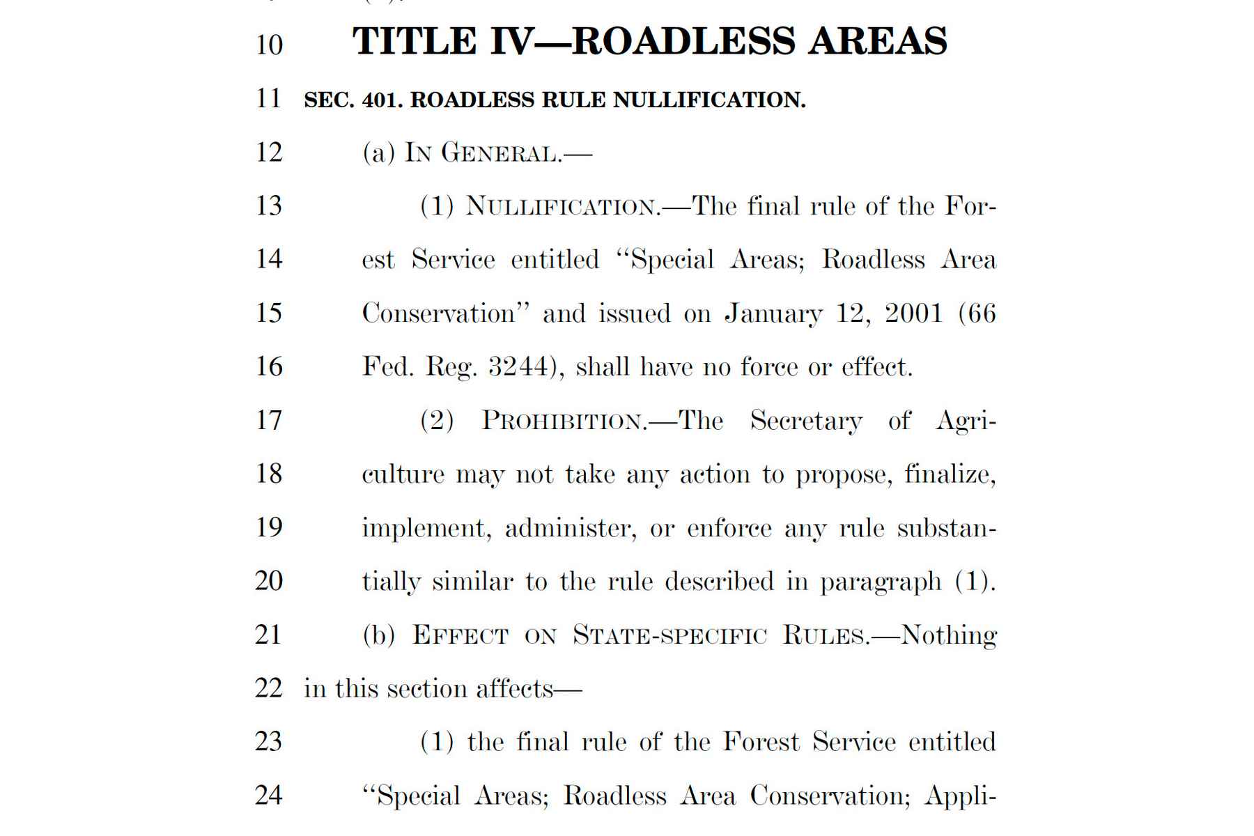 A segment of the proposed amendment (Image: Committee on Energy and Natural Resources). A segment of the proposed amendment