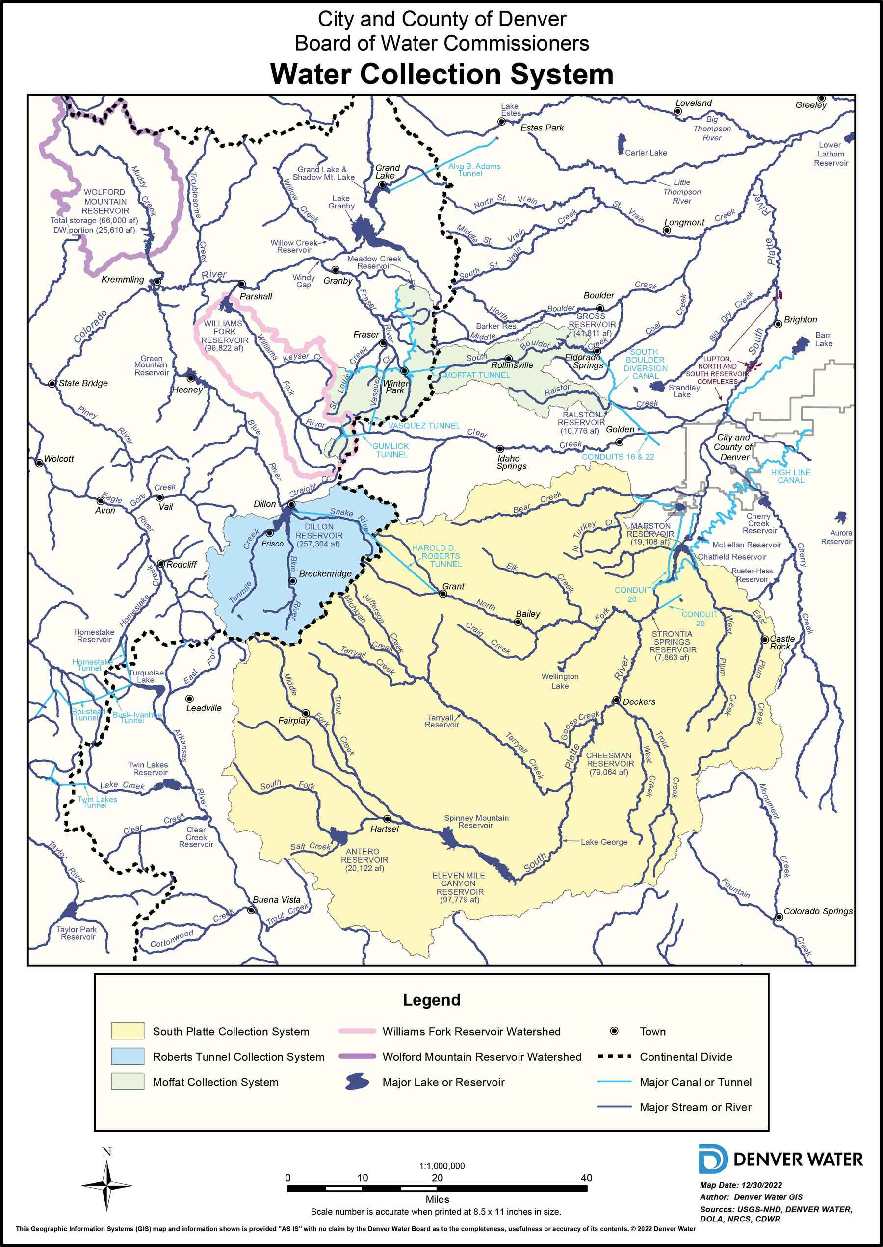 Image credit: Denver Water. denver reservoir system collection map