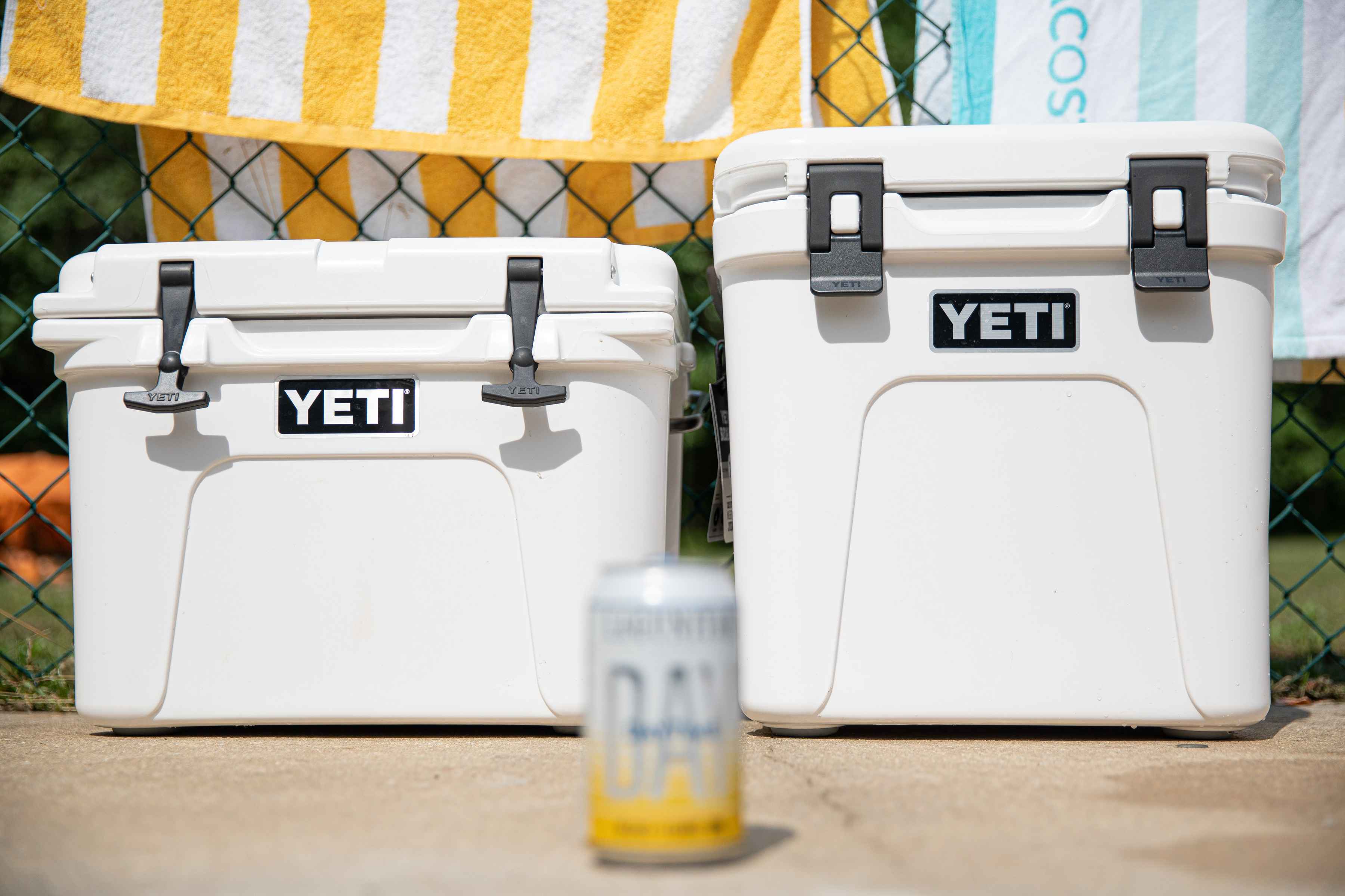 The original YETI Roadie (left) and new 2020 YETI Roadie (right) side-by-side (photo: Chad Shmukler). 2020 yeti roadie cooler and original yeti side-by-side