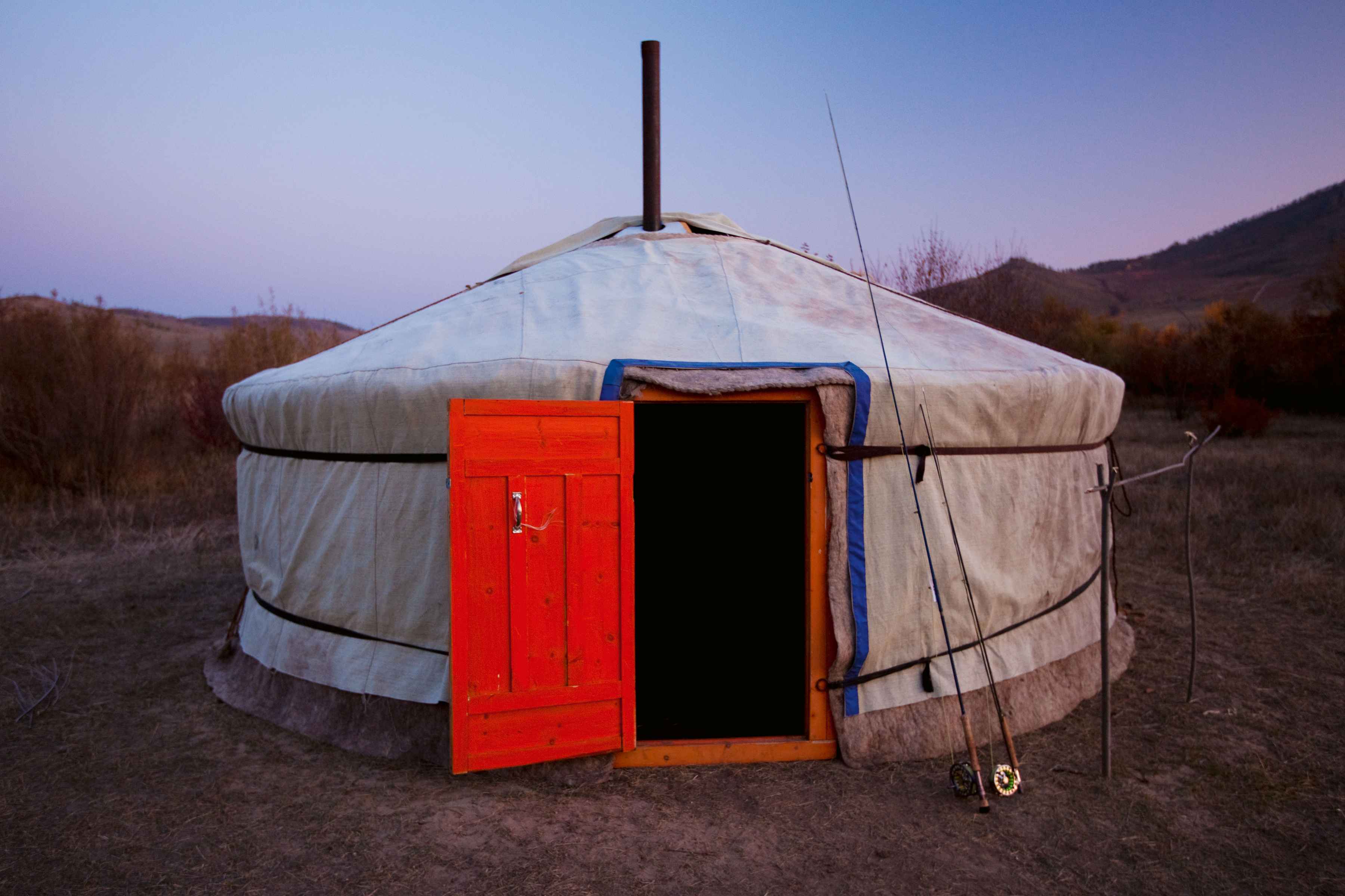 A Mongolian ger (photo: Matt Harris / "The Fish of a Lifetime"). mongolian ger - matt harris - fish of a lifetime