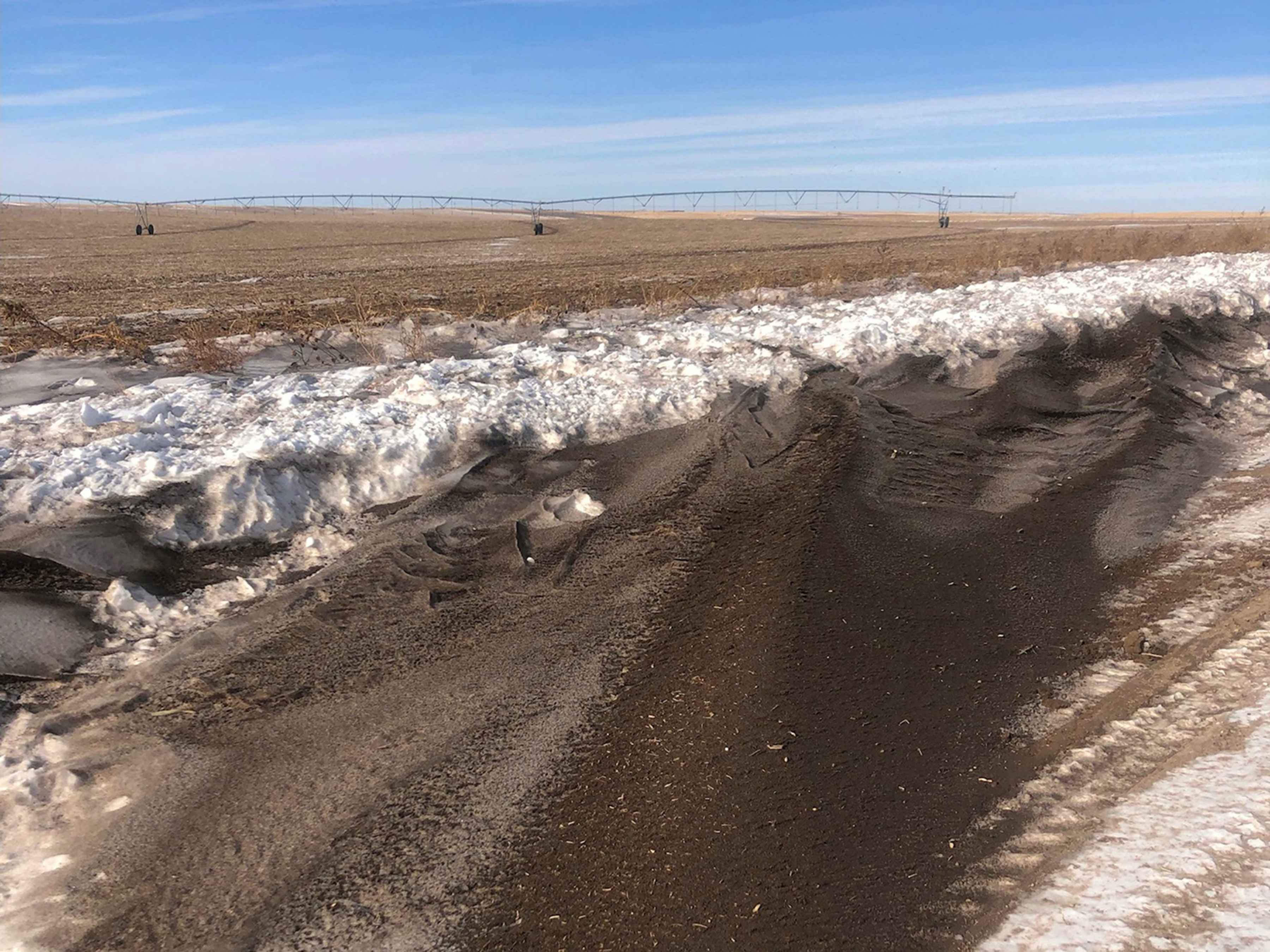Wind-blown soil erosion in southwestern Nebraska, December 2022. Anybody who thinks the Dirty Thirties are over is simply not spending much time on the High Plains (photo: Chris Madson). Wind-blown soil erosion in southwestern Nebraska