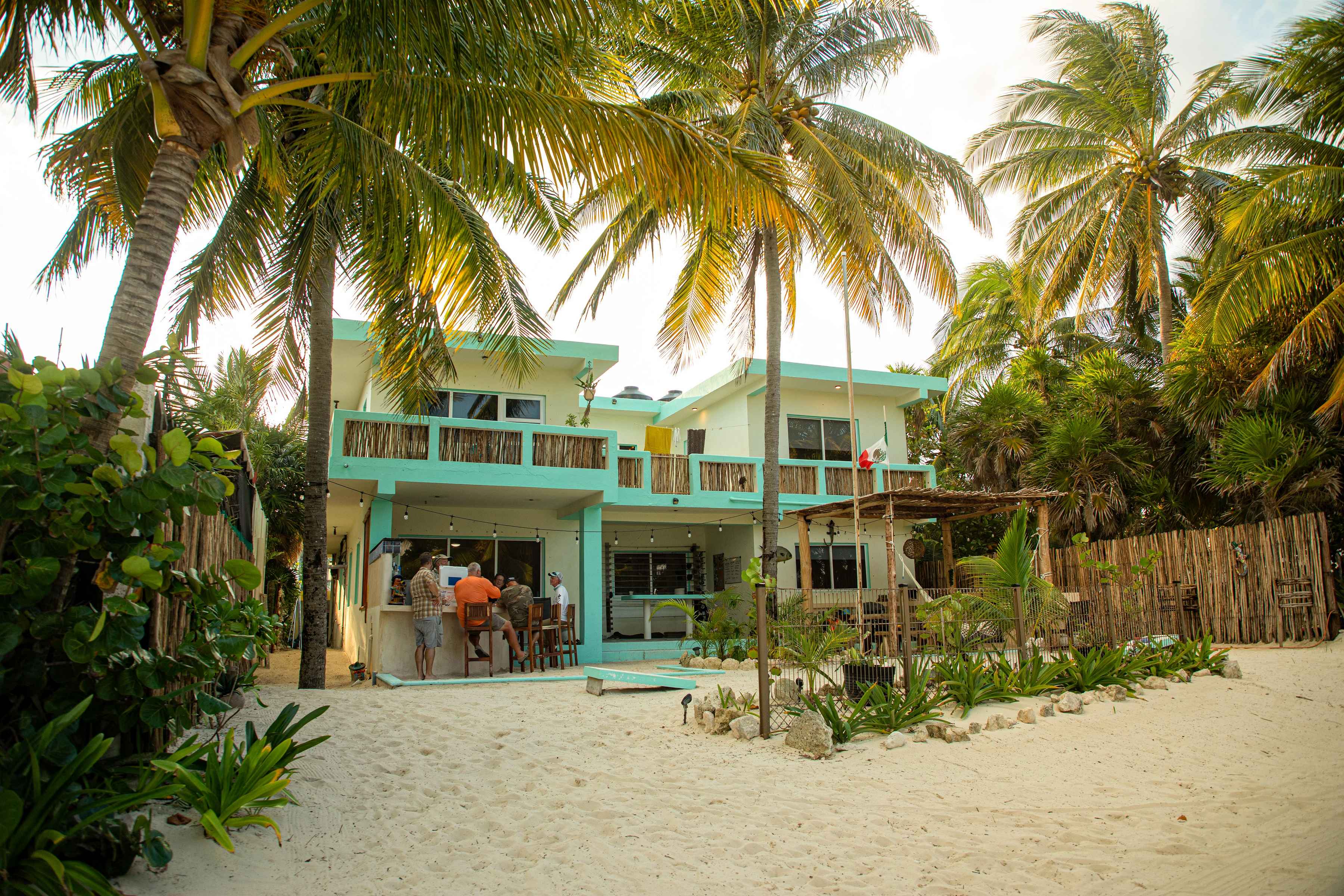 The Palometa Club beachfront bar and hang space is one of the finest places on the planet for a post-fishing convocation (photo: Earl Harper). palometa club - ascension bay mexico