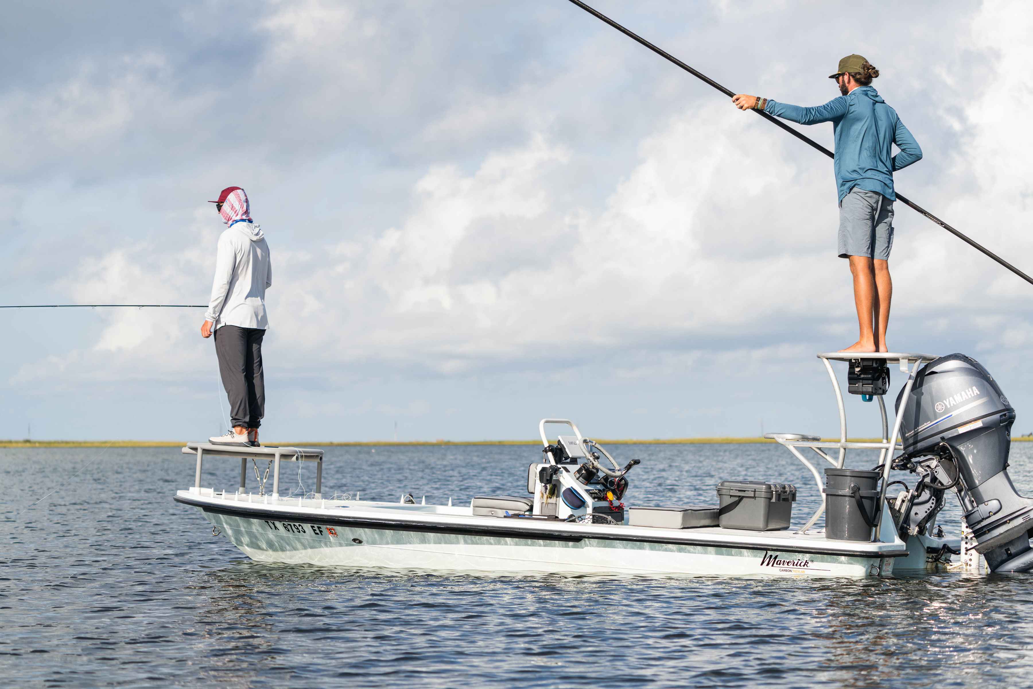 Photo: Pete Kaple. flats skiff seadrift texas bay flats lodge
