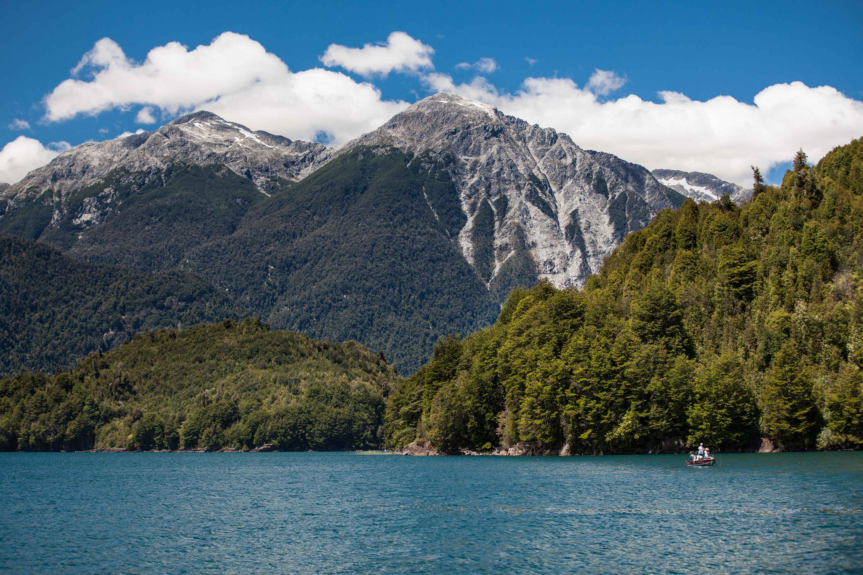 Mountains ring the edges of Lago Yelcho which tempt anglers with its trout-rich waters (photo: Chad Shmukler). Lago Yelcho, Patagonia, Chile