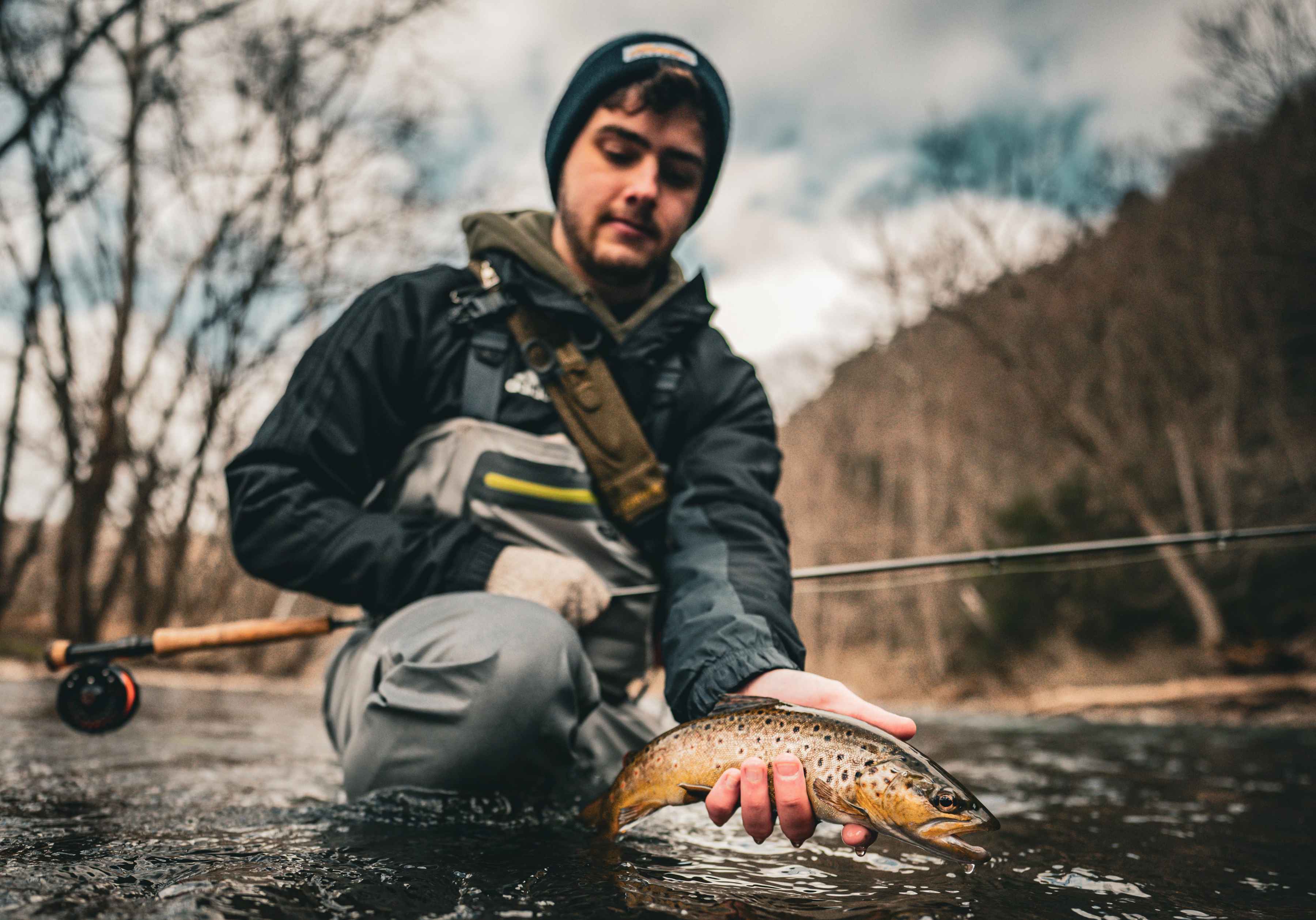 Photo: George Daniel. brown trout caught euro-nymphing