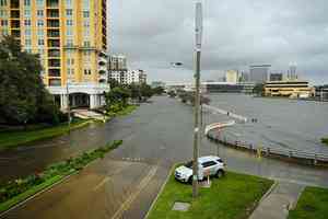 Storm surge near Tampa General Hospital in Florida