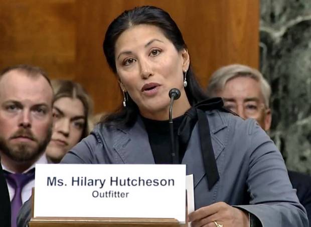Hutcheson's testimony before Congress (photo: Uncredited). hilary hutcheson testifying before congress