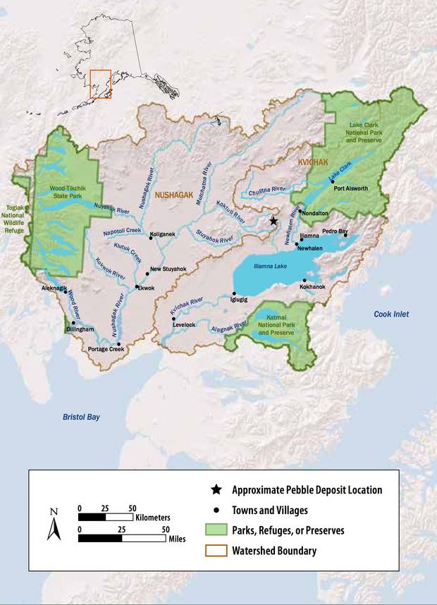 Map of the proposed Pebble Mine site (credit: EPA) Map of the proposed Pebble Mine site