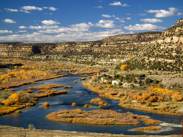 The San Juan River below Navajo Dam offers anglers over seven miles excellent trout fishing and incredible scenery (photo: NM Game and Fish). New Mexico San Juan River