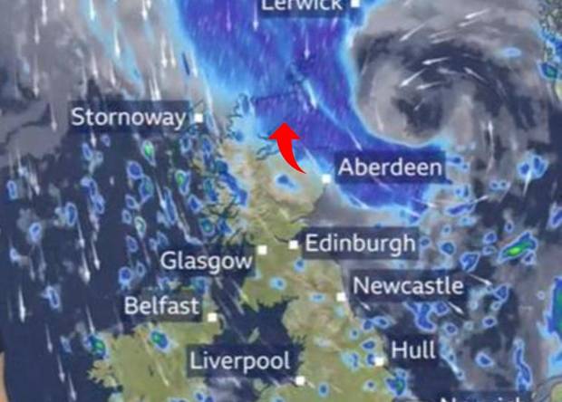 That's me on the arrow. scotland weather