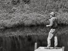 John Gierach casting on Frenchman's Pond